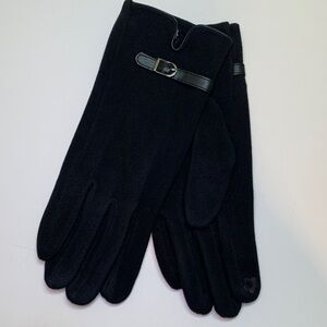 NWOT London Fog Black Women's Gloves with Buckle